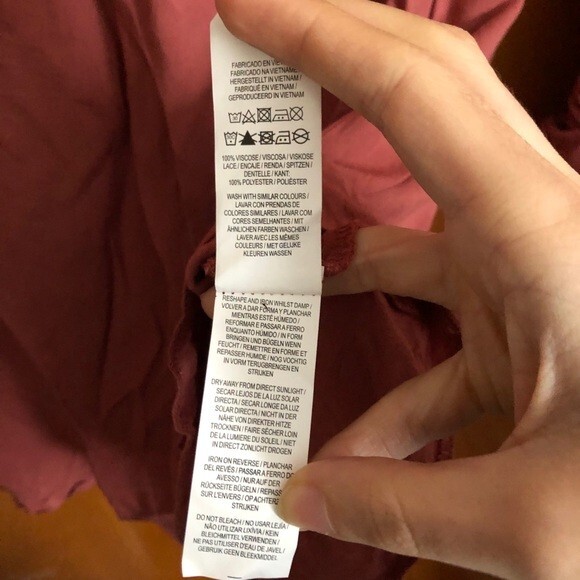 Atmosphere Blouse Top Dusty Rose Pink Crochet V-Neck Popover Boho Small Size 4 - Picture 6 of 7